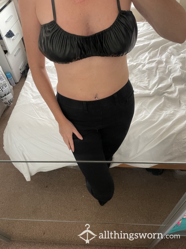 Leather Look Bralette Top - Size 12