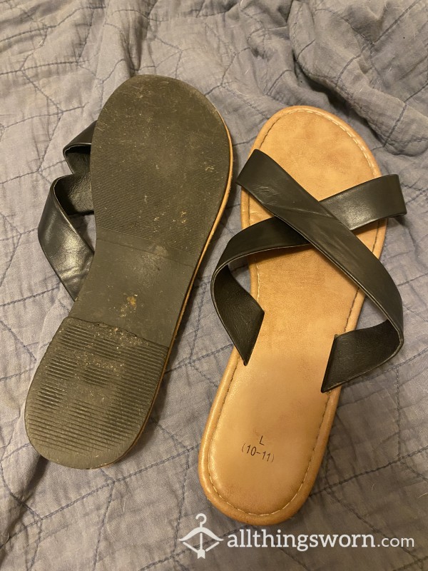 Leather Sandals/flip Flops Size 10