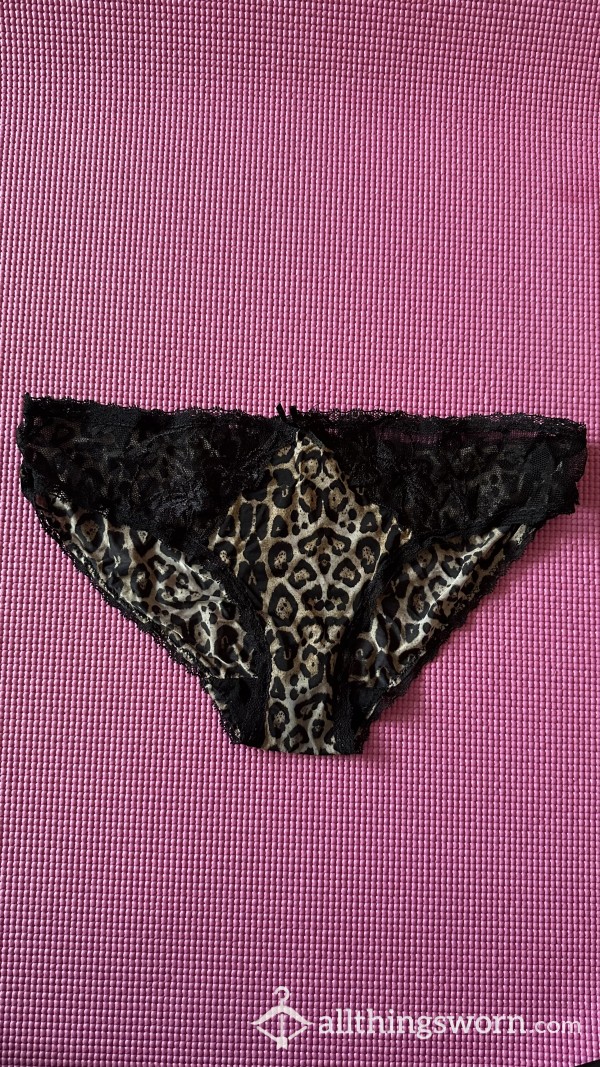 Leopard And Black Silky Lace Panties 😘😜