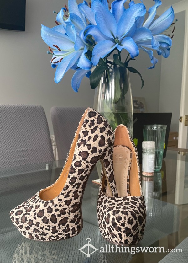 Leopard Print 6” Heels (Size 6 UK)