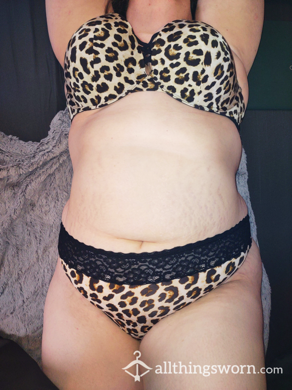 Leopard Print Bra And Panty Set