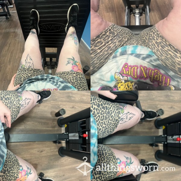 Leopard Print Gym Shorts - 2 Week Worn