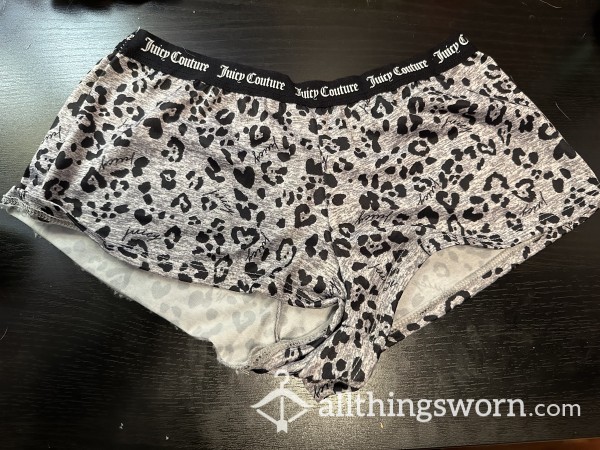 Worn Leopard Print Juicy Couture Brief Full Coverage Panties