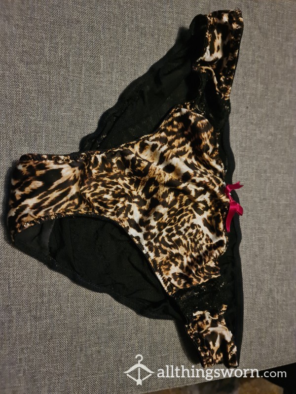 Leopard Print Silk Feel Panties