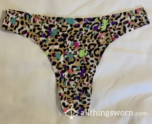 Leopard Print Thong W Color Marks