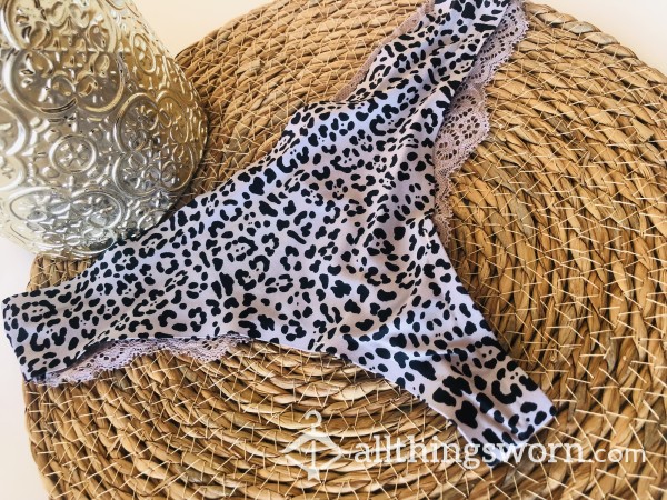 LEOPARD TANGA WITH LACE