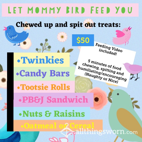 TASK - Let Mommy Bird Feed You - GROSS Spit Out Treats