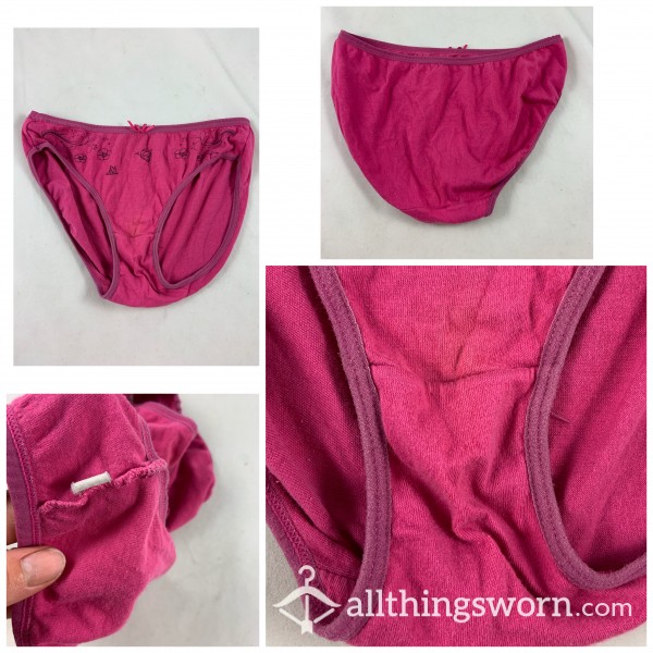 LG Fushia Pink Cotton Stained Panty Brief