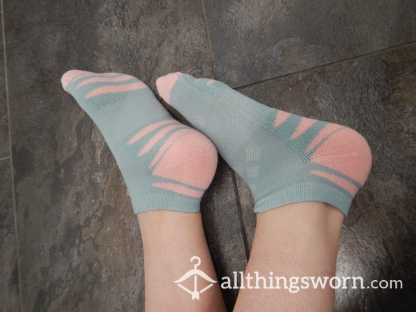 Light Blue And Pink Sport Socks- 48h Wear