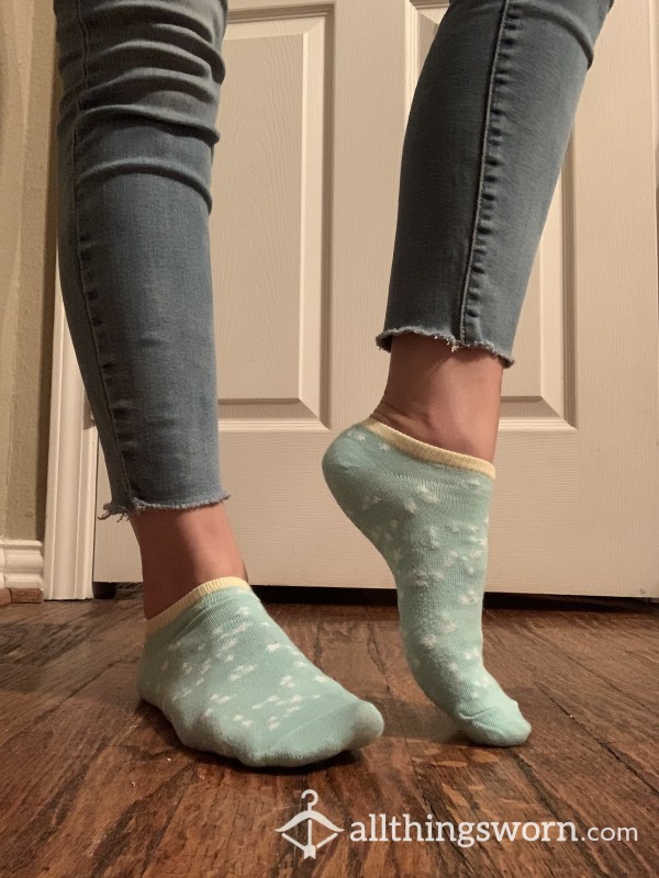 ⚡️CLOSEOUT SALE⚡️Light Blue Ankle Socks With Small Dots