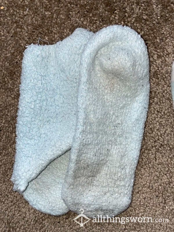 Light Blue Dirty Fuzzy Socks