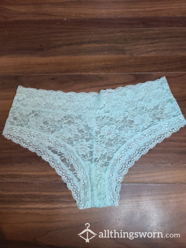 Light Blue Lace Bikini Panties~Will Wear For 24hrs Unless Otherwise Discussed