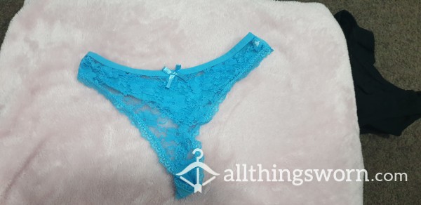 Light Blue Lacy Thong