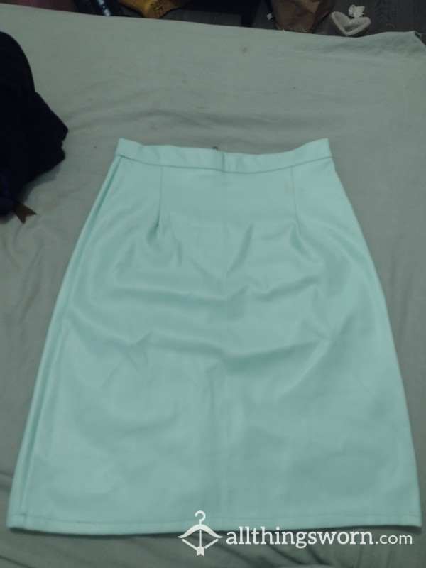 Light Blue Polyester Skirt