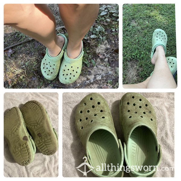 Light Green Dirty Crocs