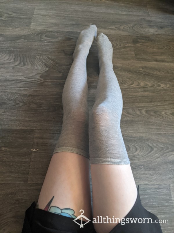 Light Grey Knee High Socks