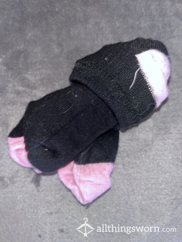 Light Pink And Black Socks