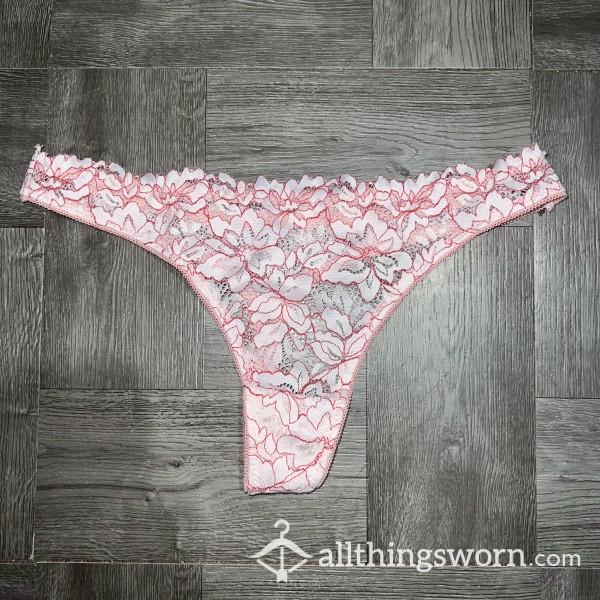 Light Pink Flower Lace Thong