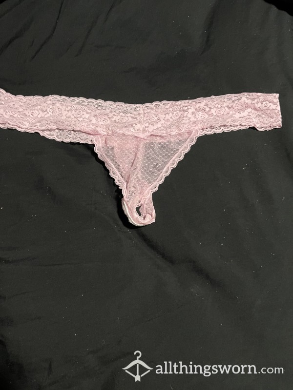 Light Pink Lacy Thong