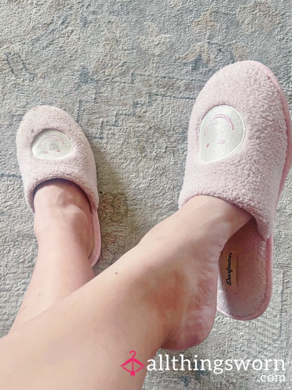 Light Pink Smiley Face Slippers