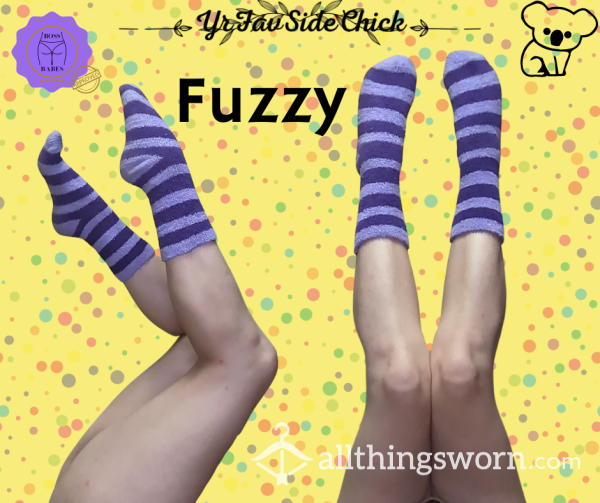 Lilac & Plum Fuzzy Socks