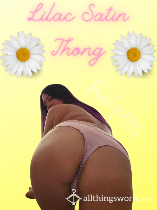 Lilac Satin Thong