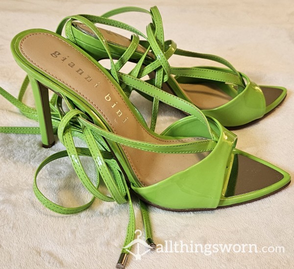 Lime Green Pointed Mirror-toe Heels