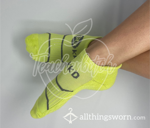 Thick Lime Green Neon Ankle Socks | 2 Pairs Available