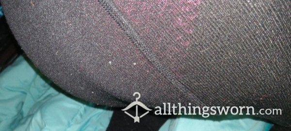 **Clearance!  As-Is!*** Lined Black Tights, Already Worn 4 Times-size (shrunk) M/L