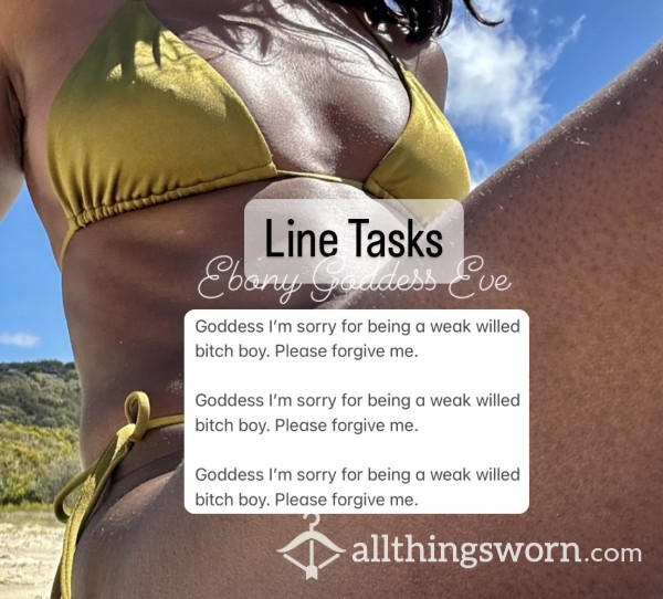 LINES Task For Discipline/Homework/Punishments From Ebony Goddess Eve 📝