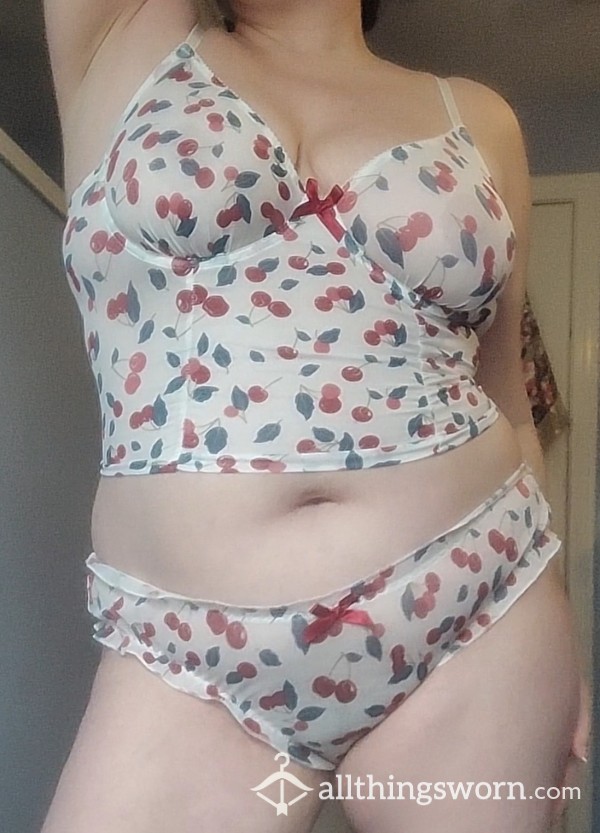 Lingerie Set💲29: Sweetheart Sheer White 🍒 Printed Adult Sexy Sexy & Sweet Lingerie With 2️⃣ Day Wear. Includes 2️⃣ Electronic Images/short Videos Per Day During Wear. ➕️Add Ons Available