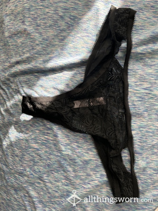 Little Black Lace Thong