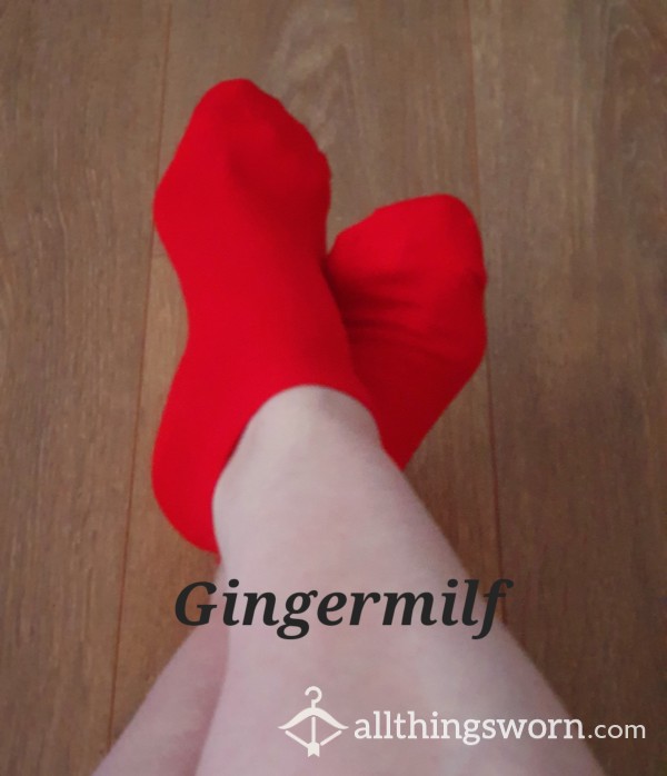 Little Red Ankle Socks