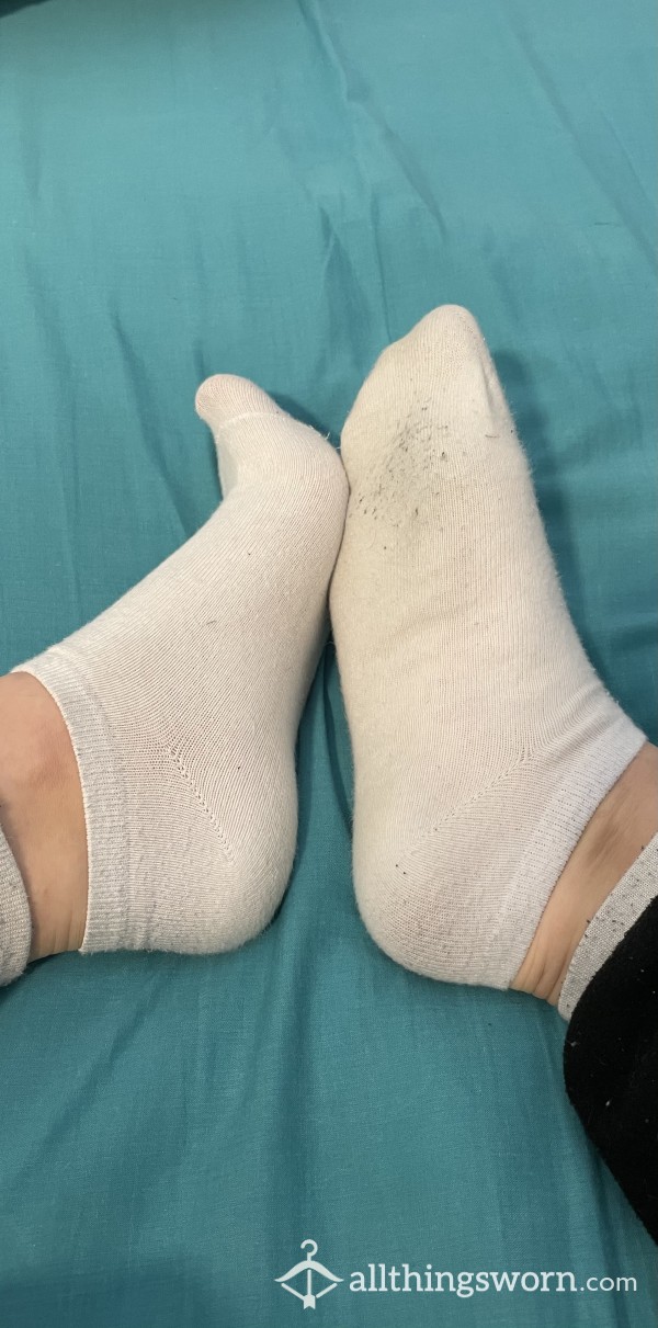 Dirty Worn Little White Socks