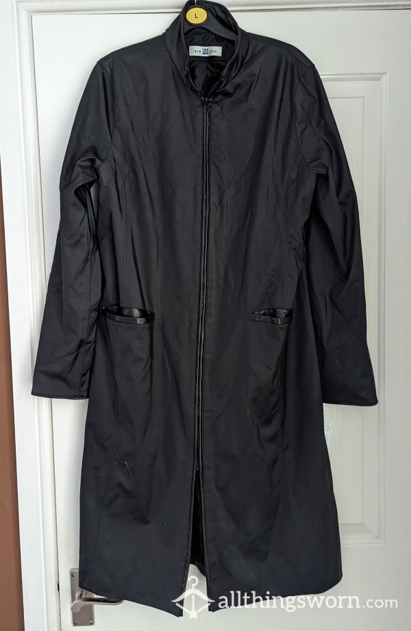 Long Black PVC Coat