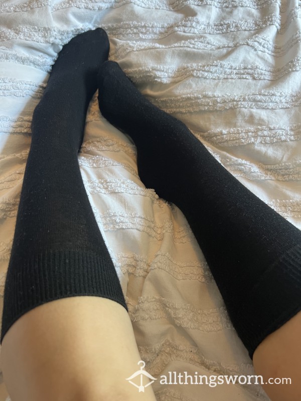 Long Black Socks Size Small