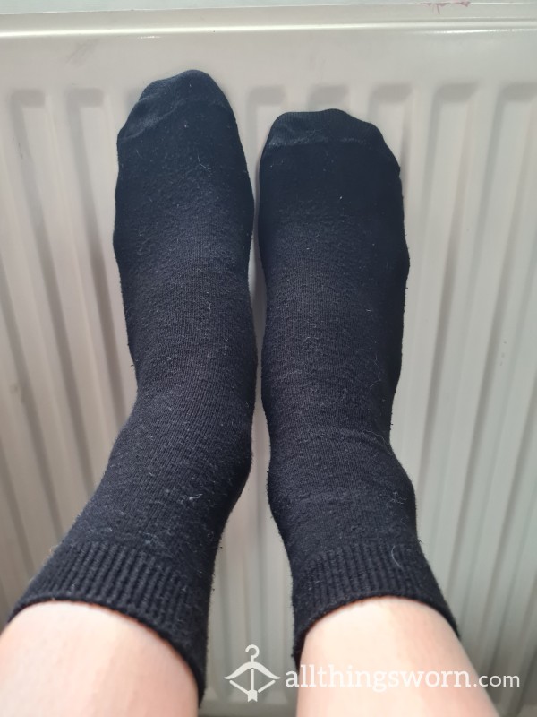 Long Black Very Worn Socks