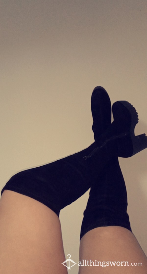 Long Knee Boots Black