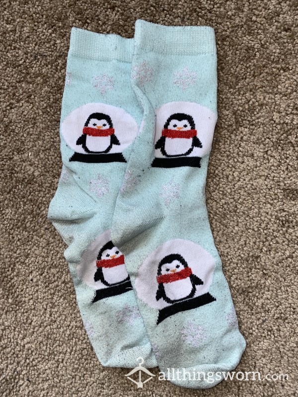 Long Penguin Christmas Socks