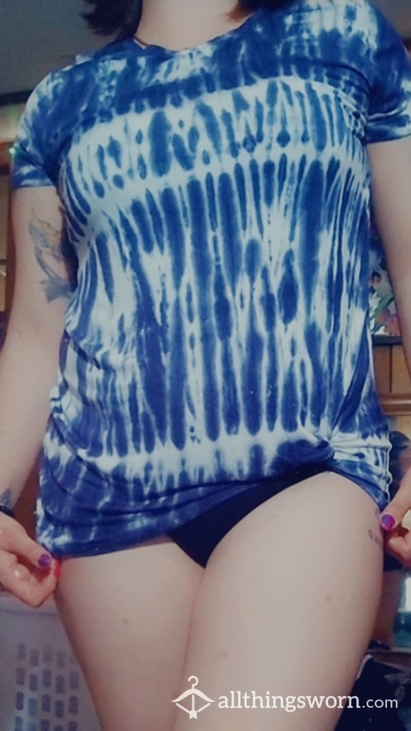 Long Synched Blue Tie Die Shirt
