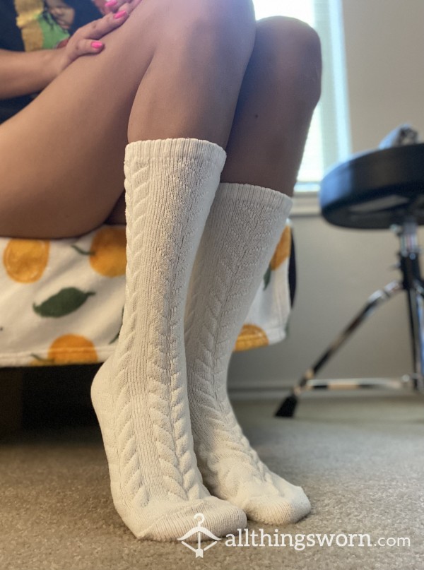 Long White Socks Keeping These Brown Legs Warm