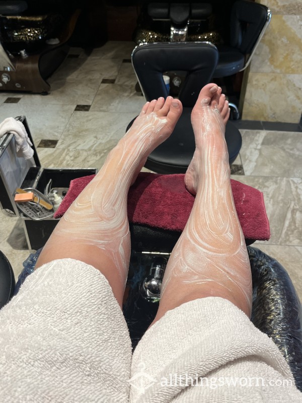 Lotion Rubbed On My Legs And Feet🤤