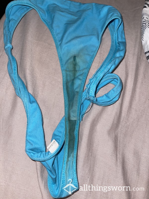 Lovely Blue Thong, Worn For 2 Days