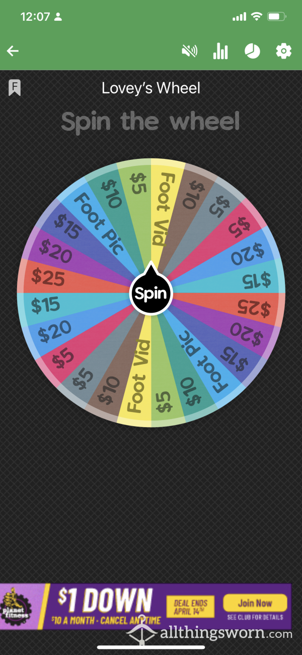 Lovey’s Drain Game - Spin The Wheel