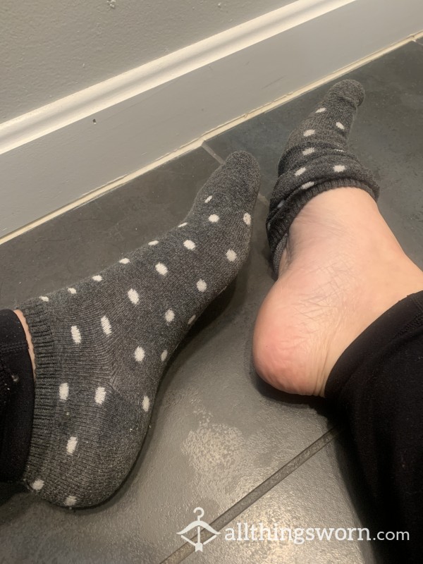 Lovingly Worn Ankle Length Polka Dotted Socks