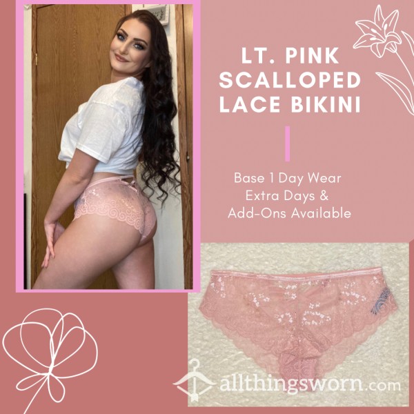 Lt. Pink Scalloped Lace Bikini