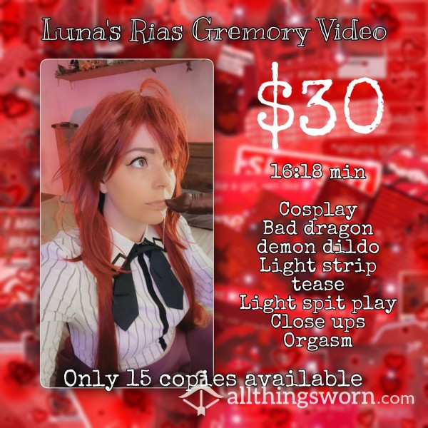 Luna’s Rias Gremory Naughty Cosplay Video