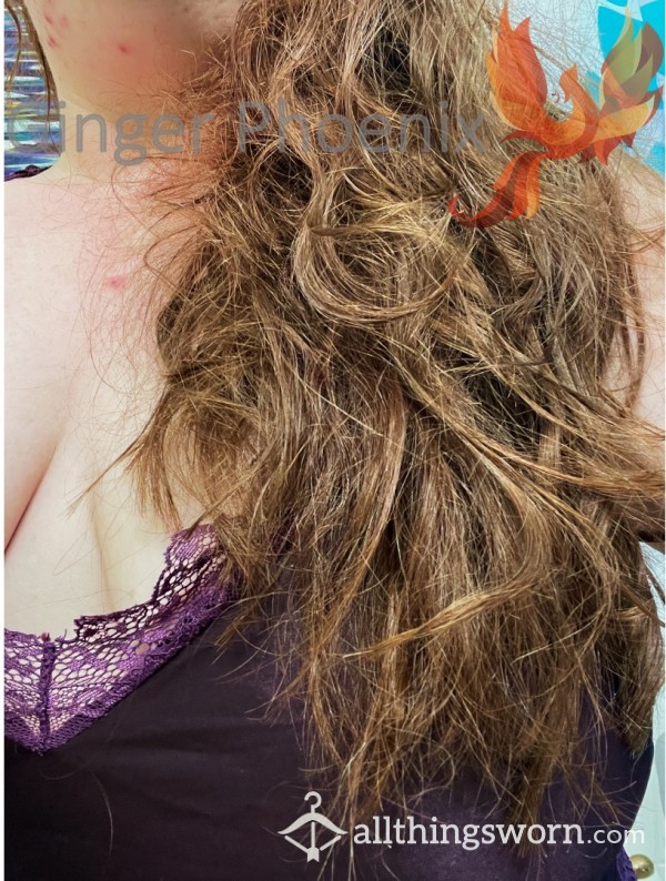 Lush Auburn Hair First Thing This Morning - Wavy And Tangled, Not Yet Brushed!  Wearing My Merlot Neglige, I Loved The Way My Hair Looked In The Mirror Today.  Enjoy!  <3