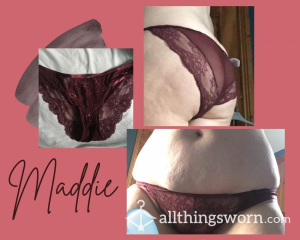 “Maddie” Burgundy Sheer Mesh Bikini