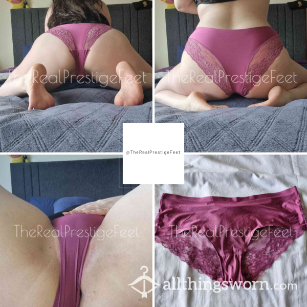 Magenta Silky Feel With Lace Trim Knickers | Size 1XL | Standard Wear 48hrs | Includes Pics | See Listing Photos For More Info - From £16.00